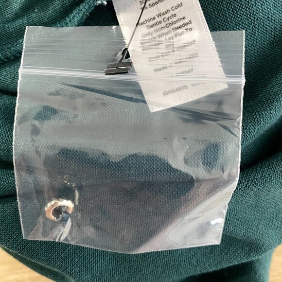 Talbots Top Puff Sleeve Green Solid‎ Polyester Blend NWT Women's 3XP - Picture 9 of 10